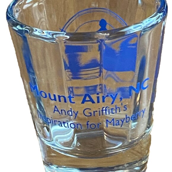 Vintage Andy Griffith Mayberry Mount Airy NC Clear Ribbed In Shot Glass Souvenir - Picture 5 of 7